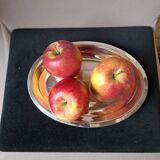 Oval silver-plated metal dish