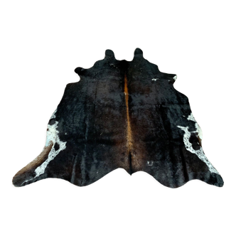 Black cowhide carpet