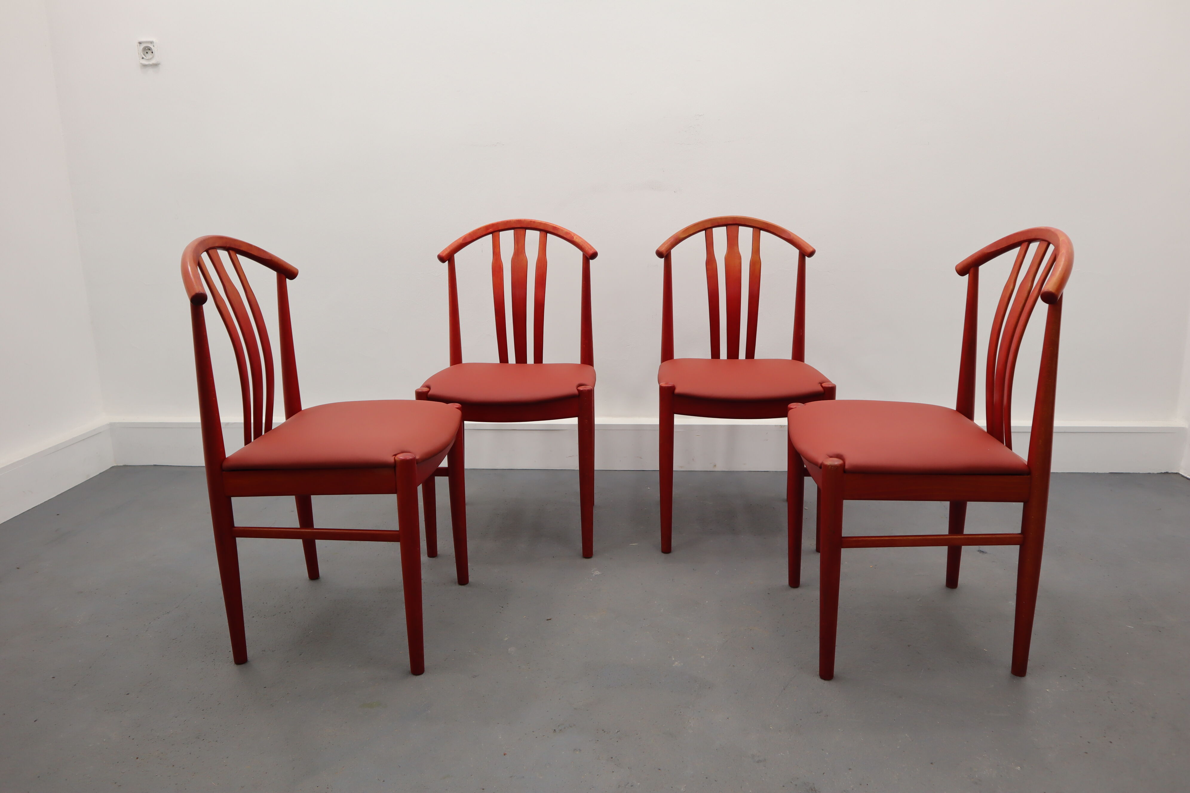 Swedish Dining Chairs by C. Ekström, A. Johansson & S. Hyssna, 1970s, Set of 4