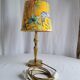Brass and wood lamp