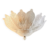 Luxury Venetian White Graniglia Leaf Murano Glass Ceiling Flush Mount