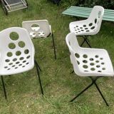 Four. 70s chairs indoor or outdoor.