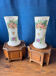 Pair of antique painted opaline vases from the early 19th century.