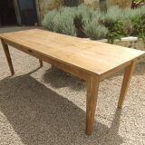 Farmhouse table in natural raw solid oak