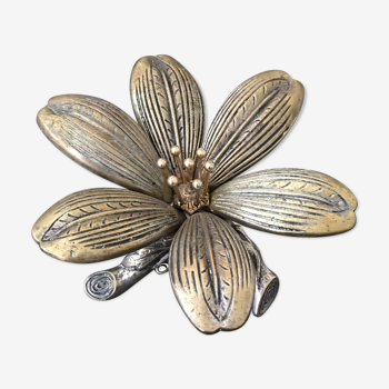 Brass flower ashtray