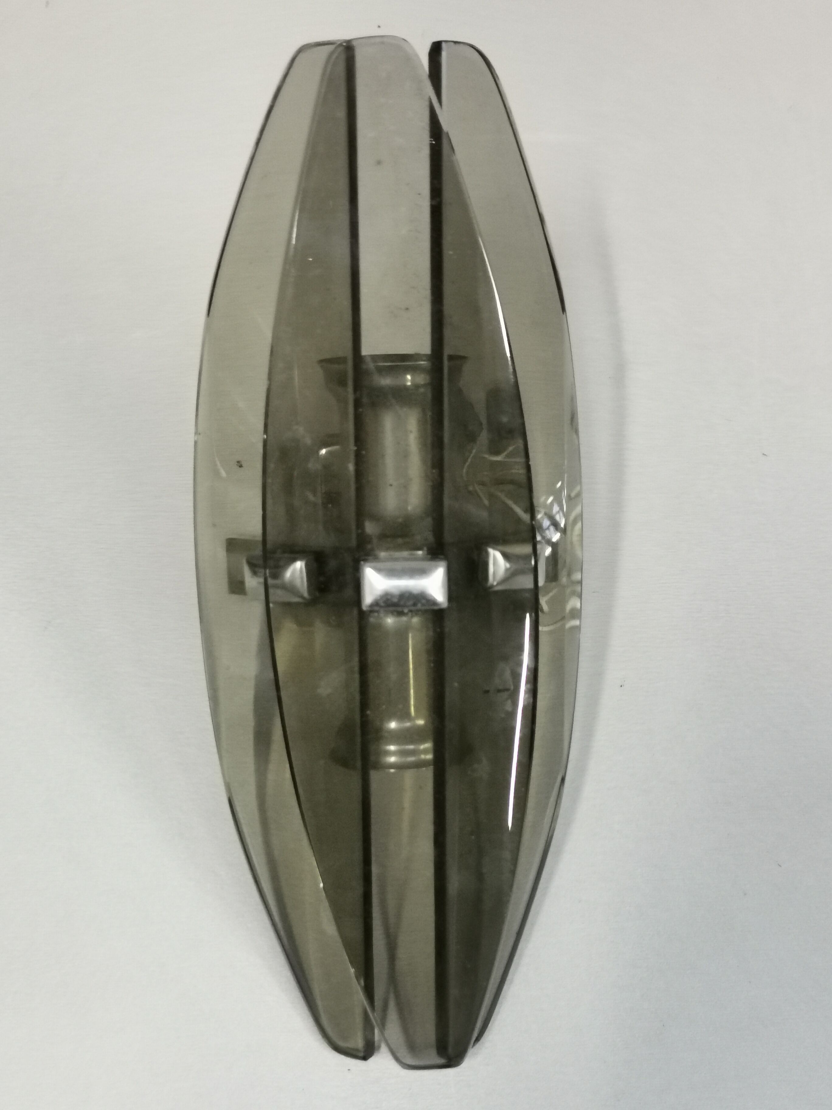 Vintage wall lamp in smoked glass design italy 70's