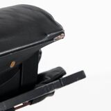 Kroken armchair in curved wood and leather. Design by Ake Fribytter for Nelo. Sweden, 80s