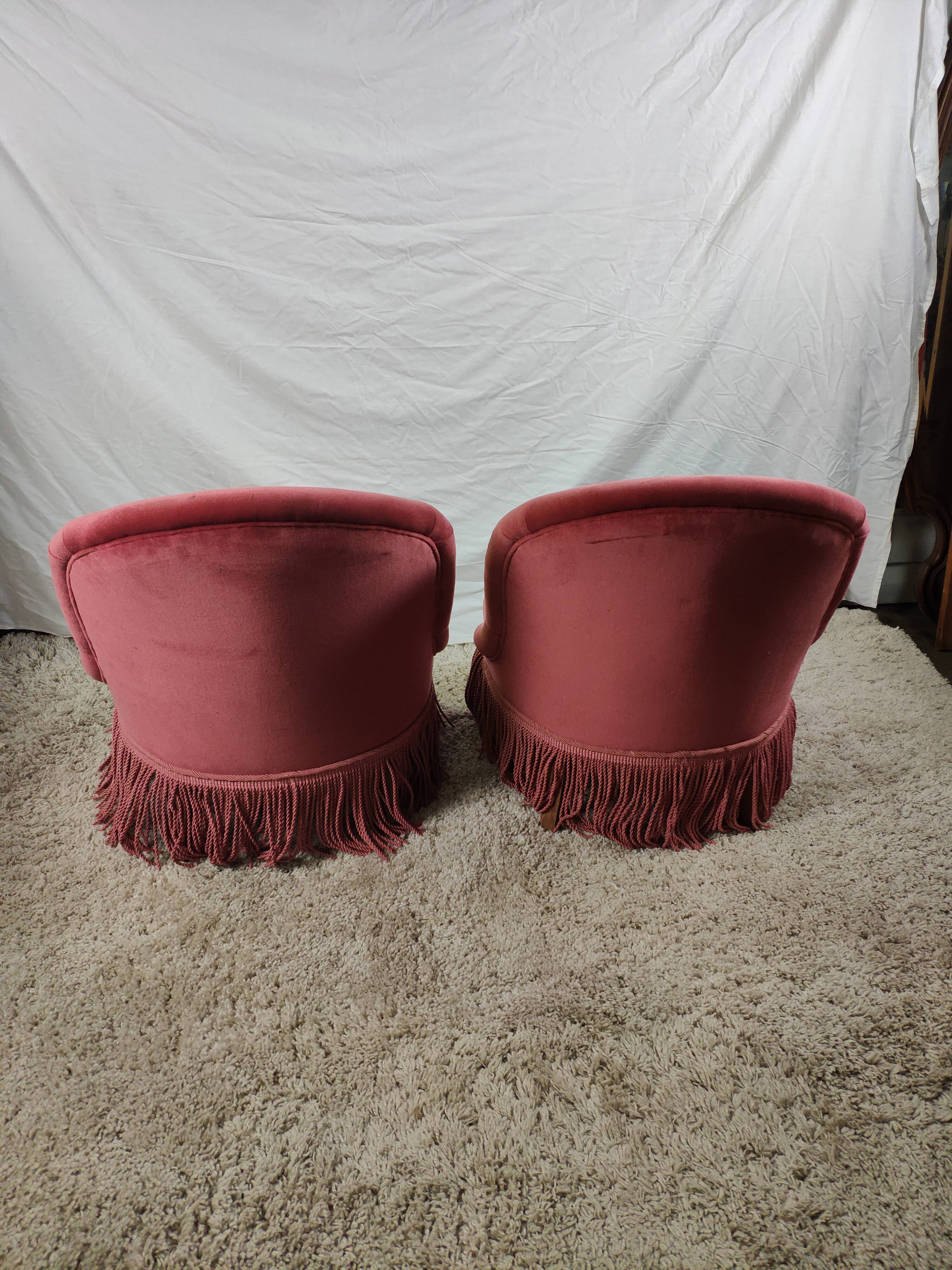 Paire de fauteuils crapaud