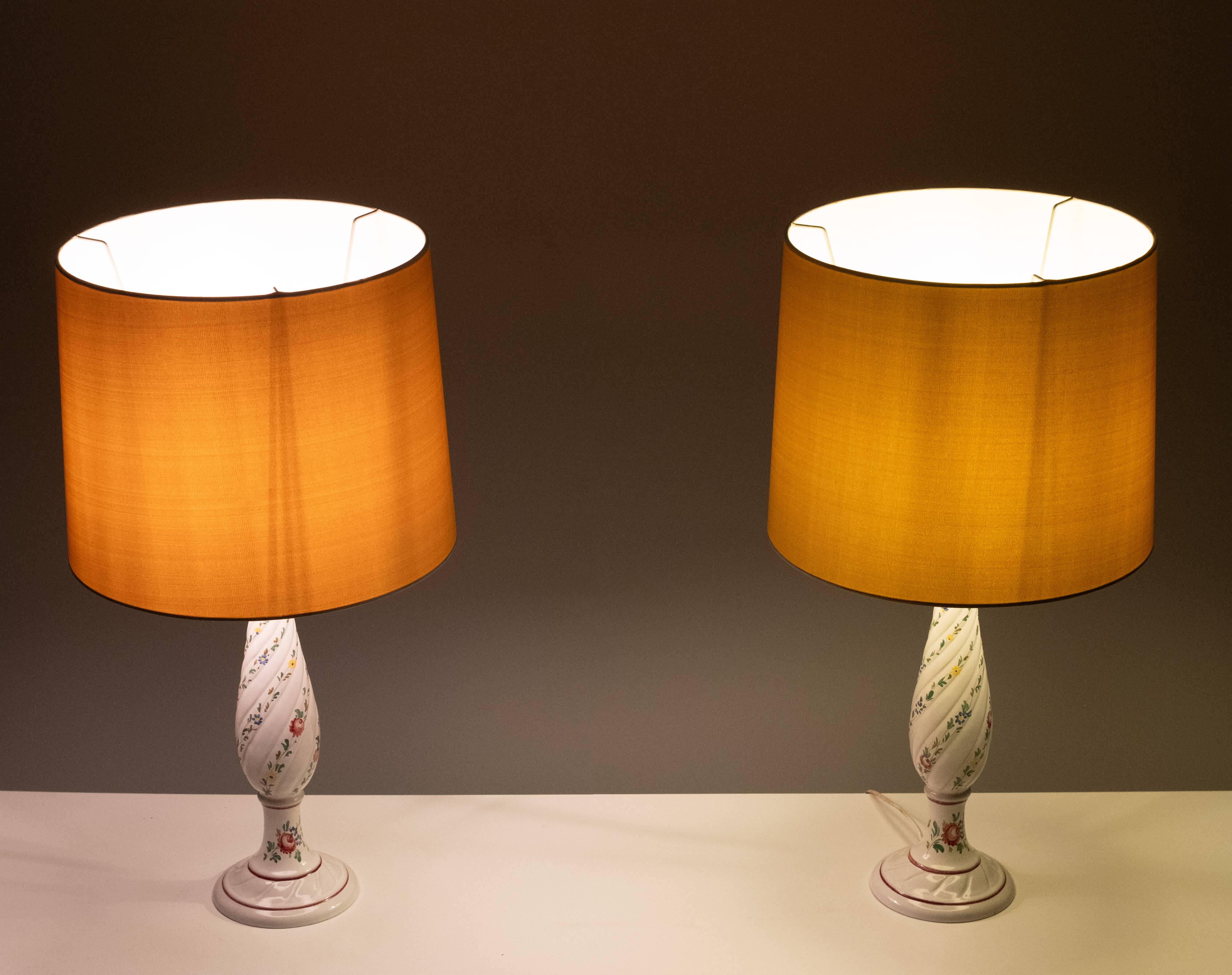 Capodimonte Ceramic Italian table lamps 1960s