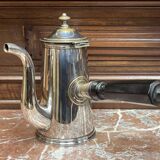 Napoleon III chocolate pot, late 19th century, in silver-plated metal