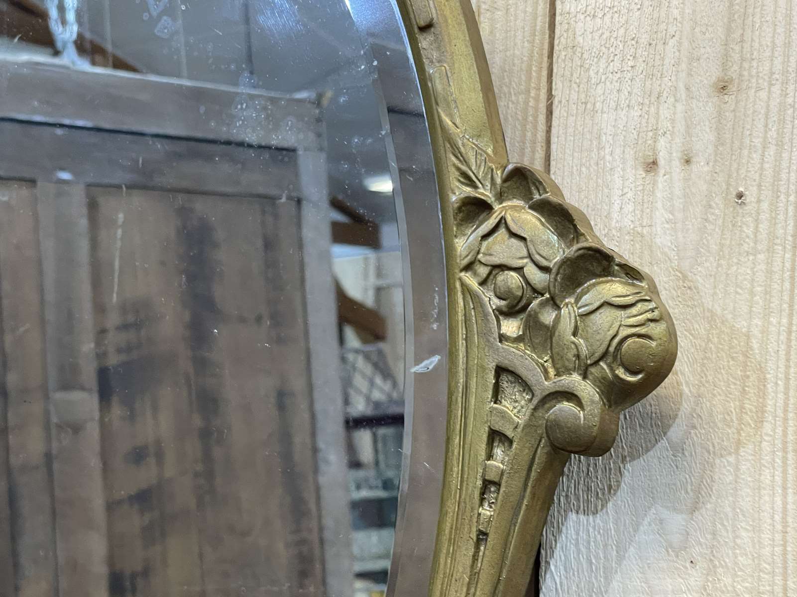 Oval Art Deco mirror from the 1930s - 73x60cm