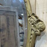 Oval Art Deco mirror from the 1930s - 73x60cm