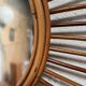 Miroir soleil vintage en rotin