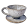 Handcrafted stoneware cup and its saucer – Speckled glaze
