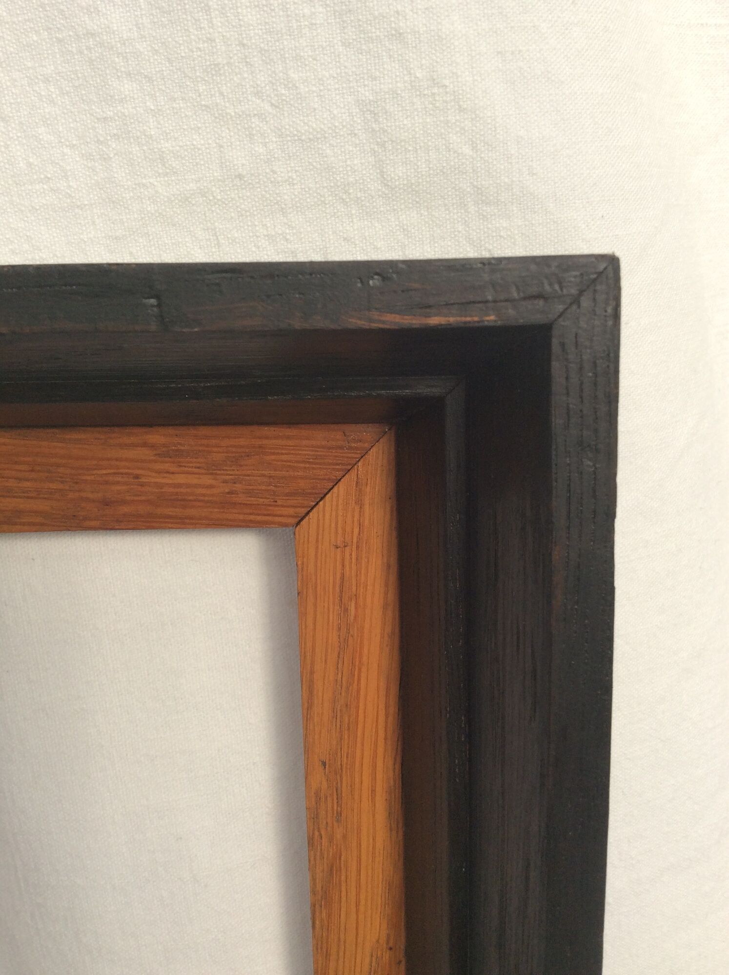 Empty frame in black wood and vintage wood dimension: 56x46.5cm total size 63x53.5cm-