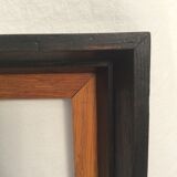 Empty frame in black wood and vintage wood dimension: 56x46.5cm total size 63x53.5cm-