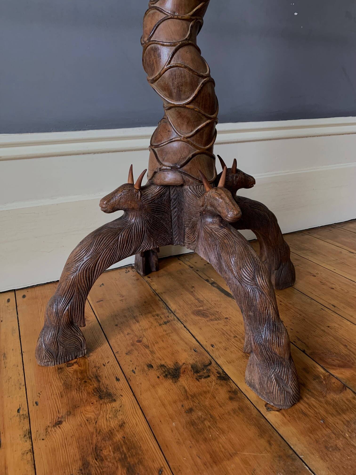 A Remarkable 19th Century Sculptured Rosewood & Buckhorn Hatstand