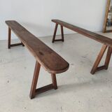 Pair of solid oak benches