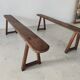 Pair of solid oak benches