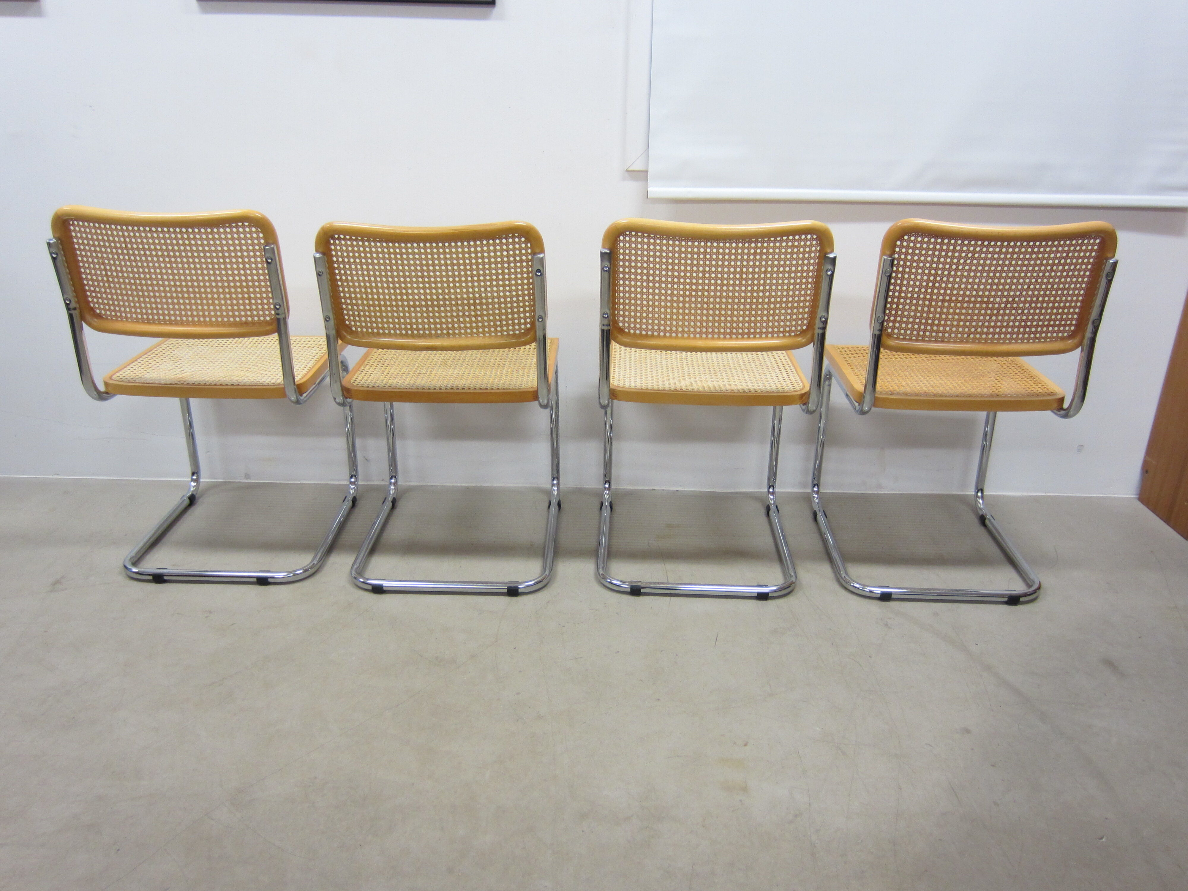 Series of 4 Cesca B32 chairs by Marcel Breuer