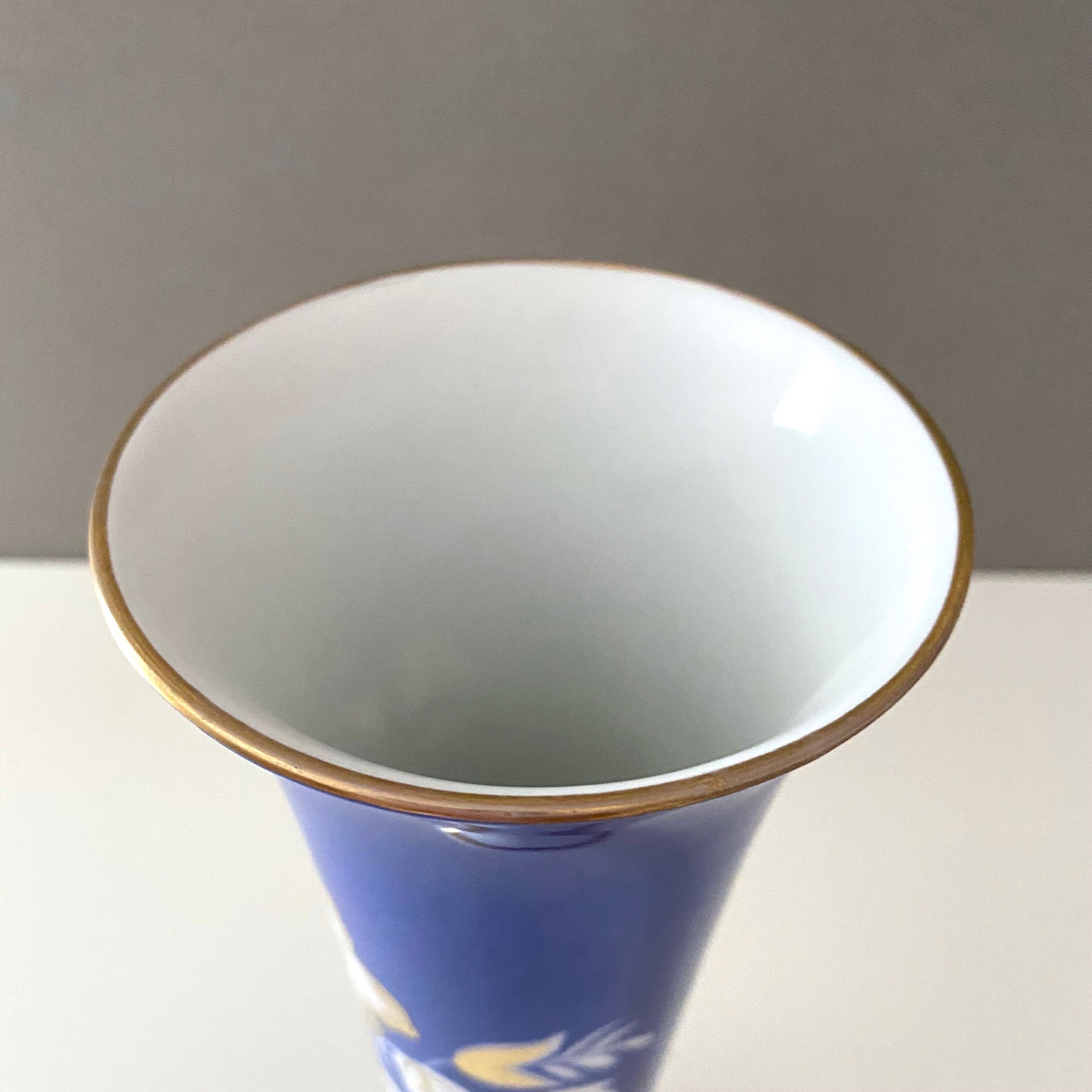 Art Deco Porcelain Vase Königszelt with Gold Decoration, Hand Painted