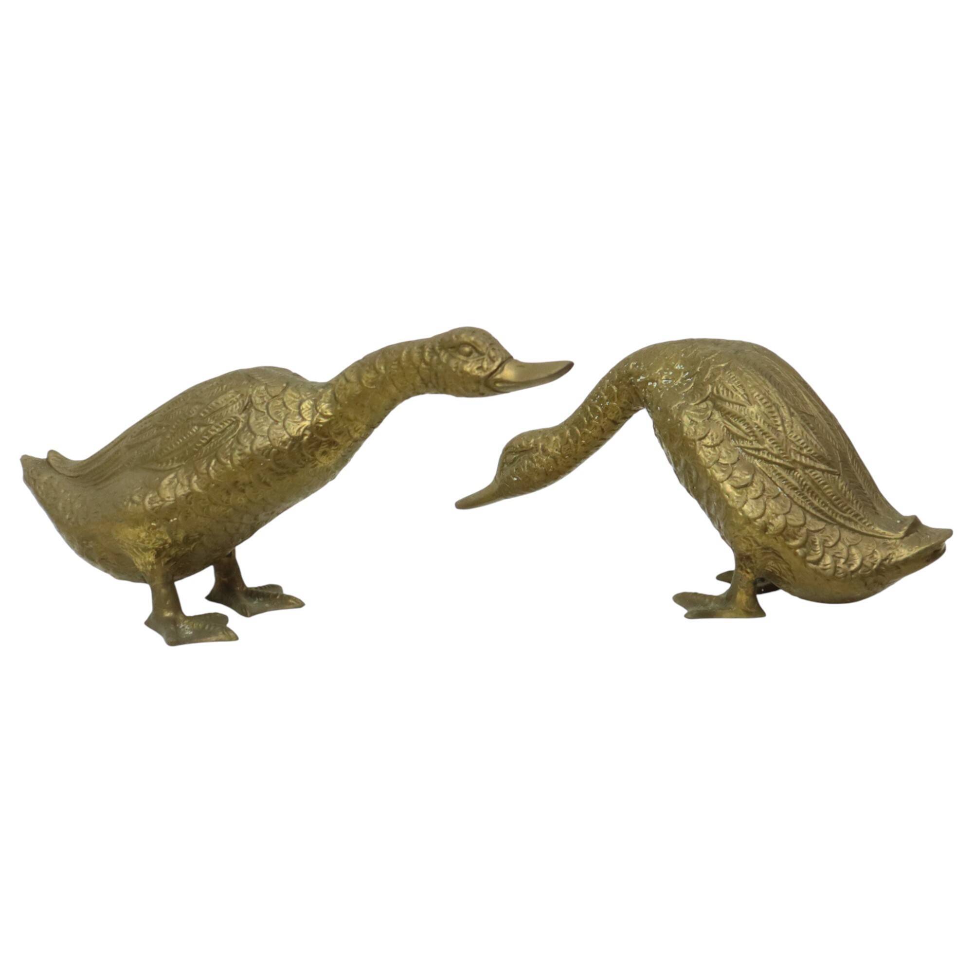 Pair of Bronze Ducks and Geese Figurines France 1940s