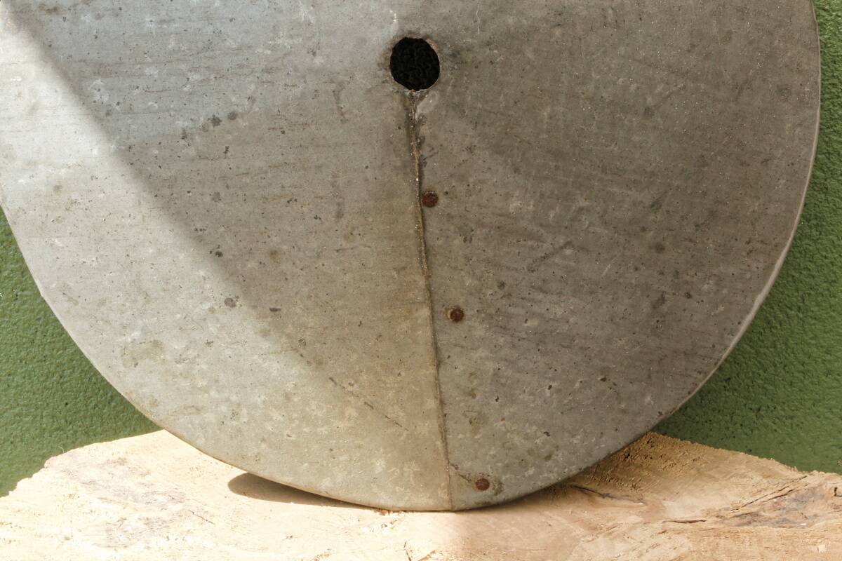 Riveted zinc lampshade, folk art