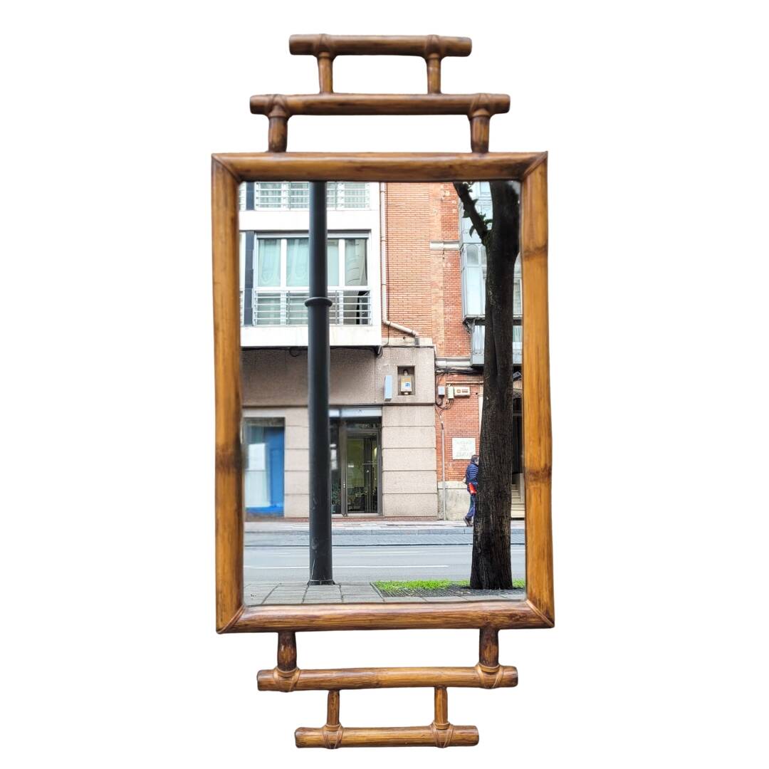 Colonial mirror with bamboo frame, 1900s - France