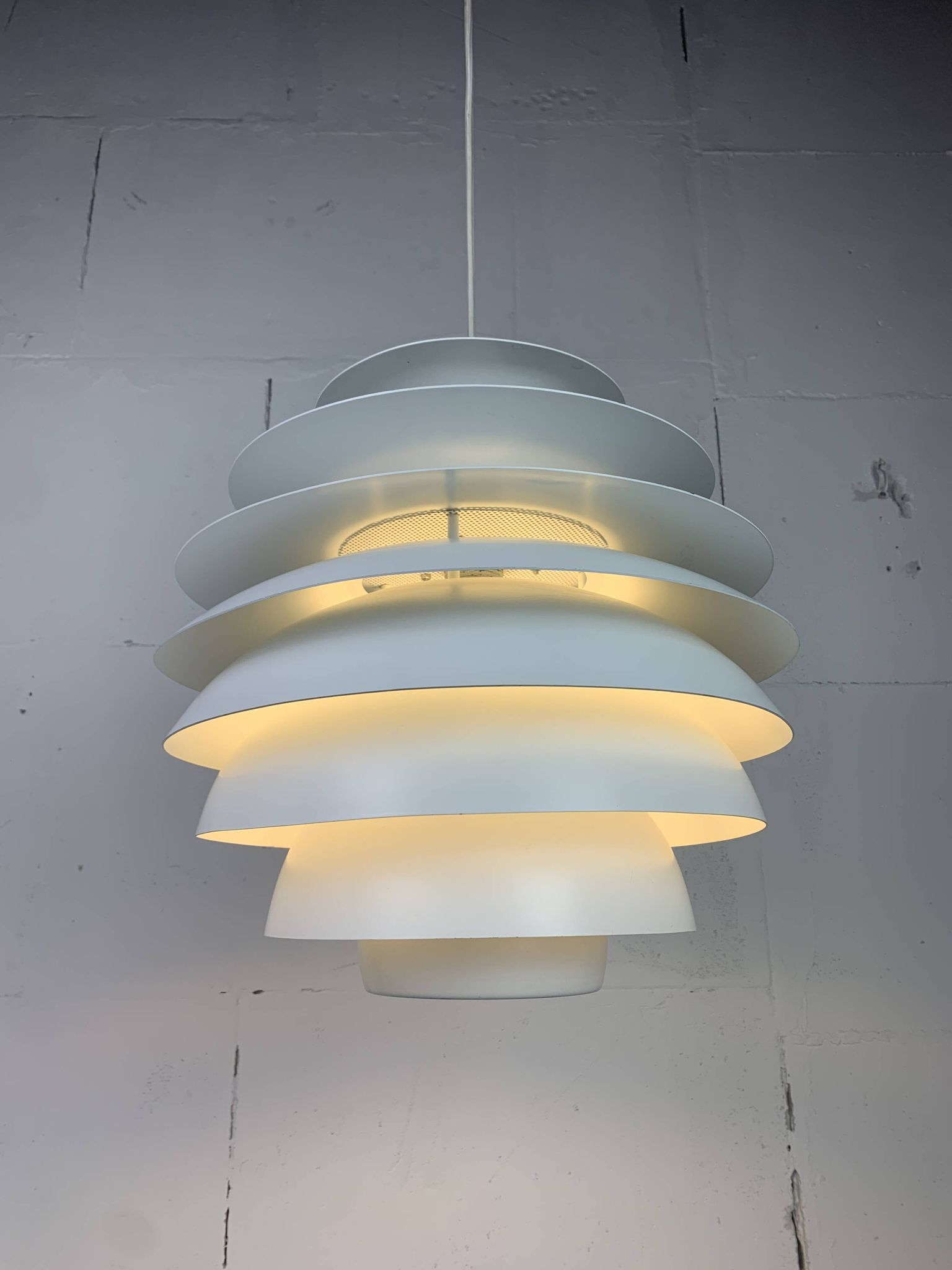 Danish Scandinavian artichoke "Barcelona" hanging pendant lamp by Bent Karlby, 1960s