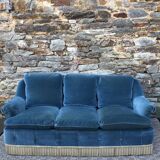 Blue velvet toad sofa