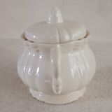 Sarreguemines ivory iron earth sugar bowl
