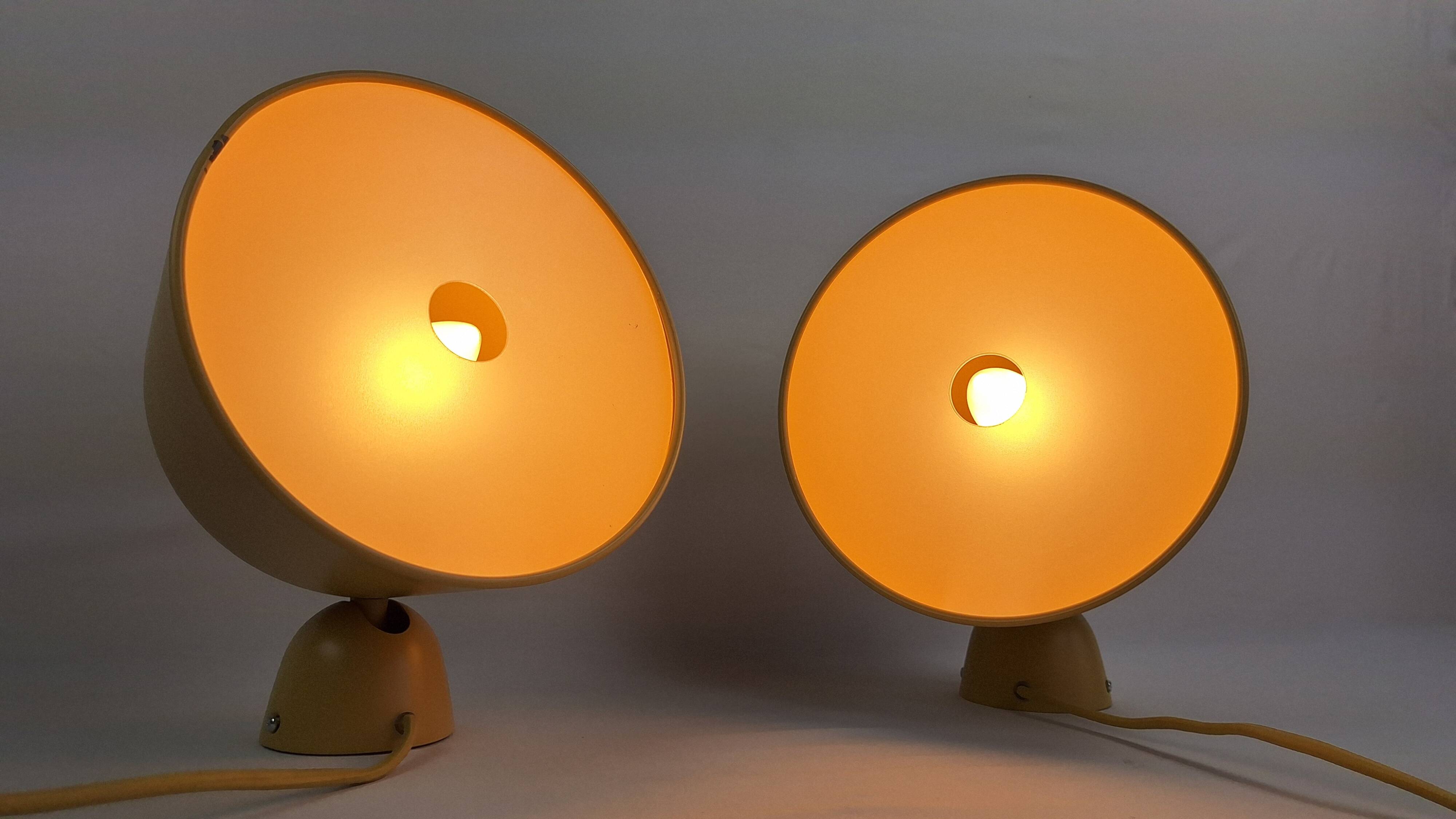 Pair of vintage space age adjustable bedside wall lights