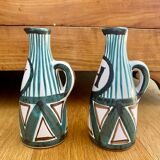 Vinegar oiler, pitchers Robert Picault ceramic Vallauris