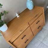 Large vintage 6-drawer chest of drawers from the 50s in oak.