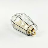 Pair of Mid-Century Glass & Brass Wall Lamps from Limburg, Germany, 1960s