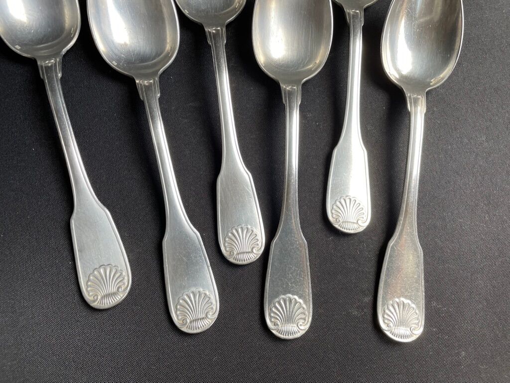 6 tablespoons in silver metal christofle model vendôme/arcantia before 1983