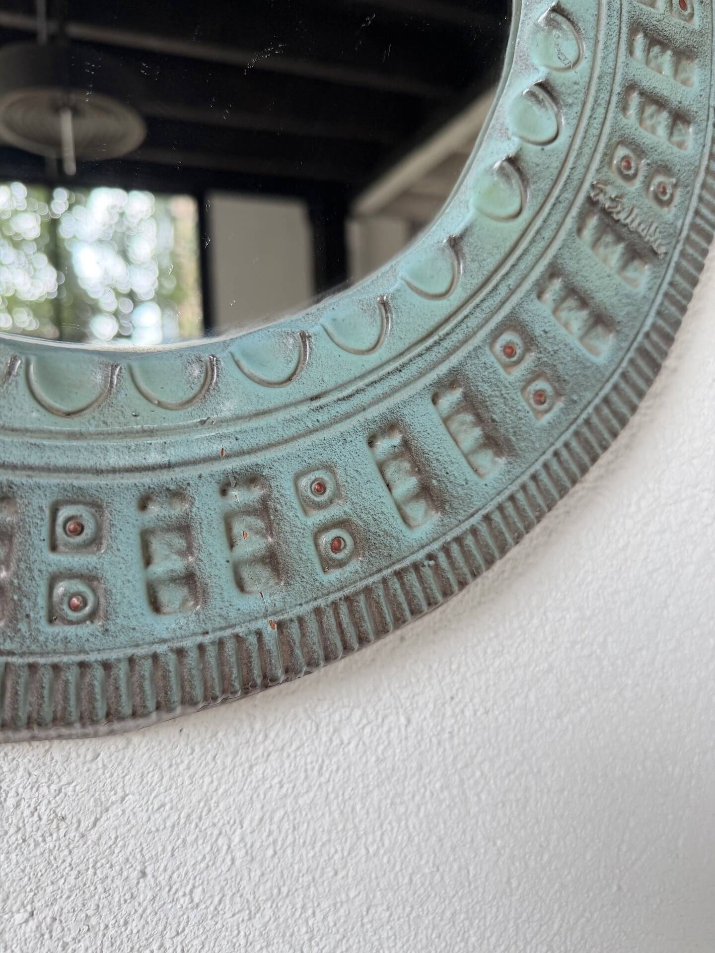Art mirror Italy in ceramic from the 90s.