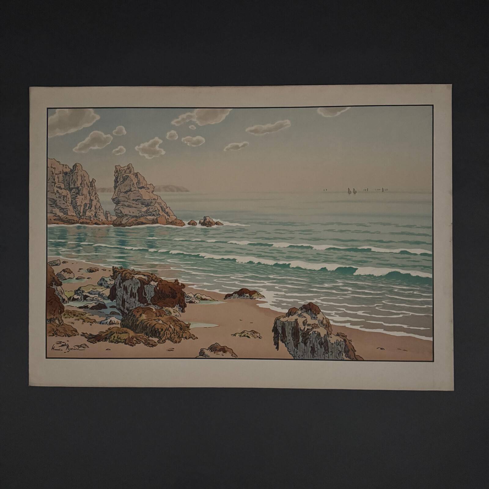 Lithograph by Henri Rivière, Aspects of Nature - The Sea