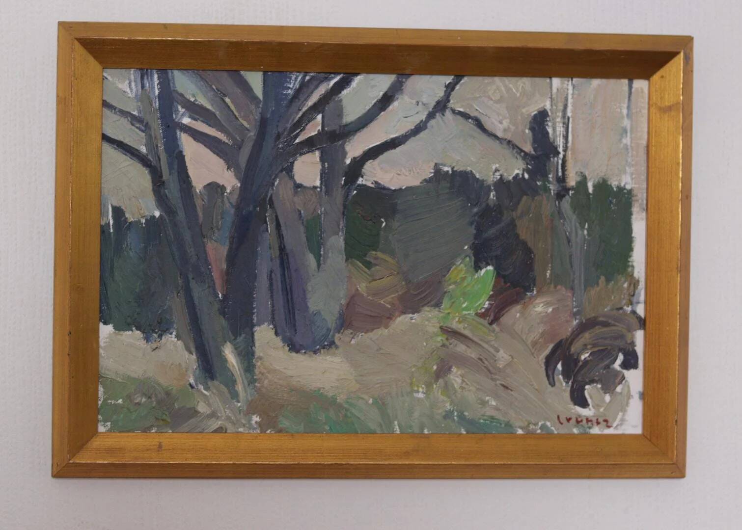 Mid Century Swedish Oil on Panel – “Abstract Woodland” by Bengt Crantz
