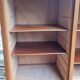 Filing cabinet with sliding curtains in double vintage wood