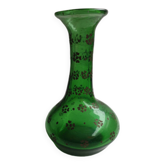 Green blown glass vase early 20th century