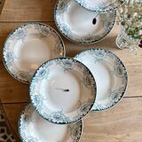 Set of 8 antique ironstone soup plates - Suzanne de Saint Amand model