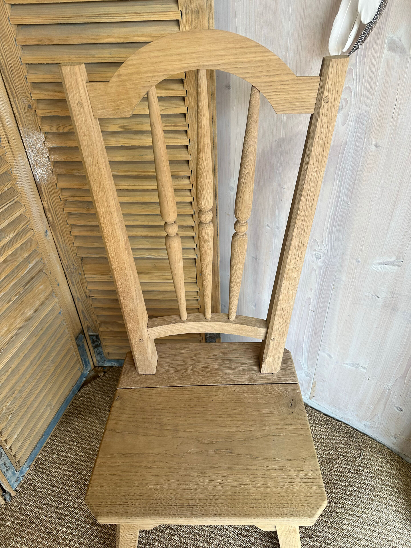 Renovated antique solid oak chair