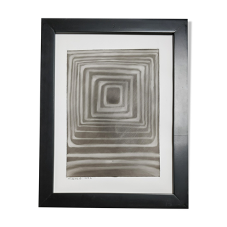 Abstract drawing 4 black and white charcoal