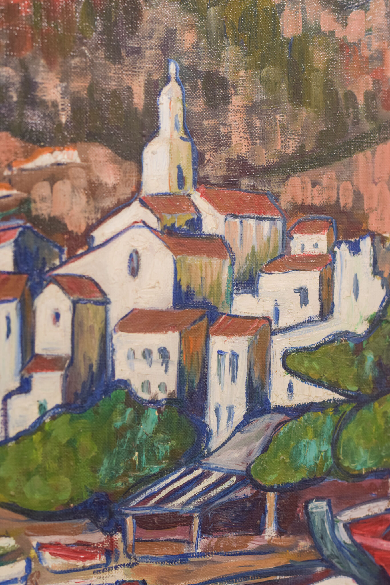 Fishing village with boats