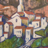 Fishing village with boats