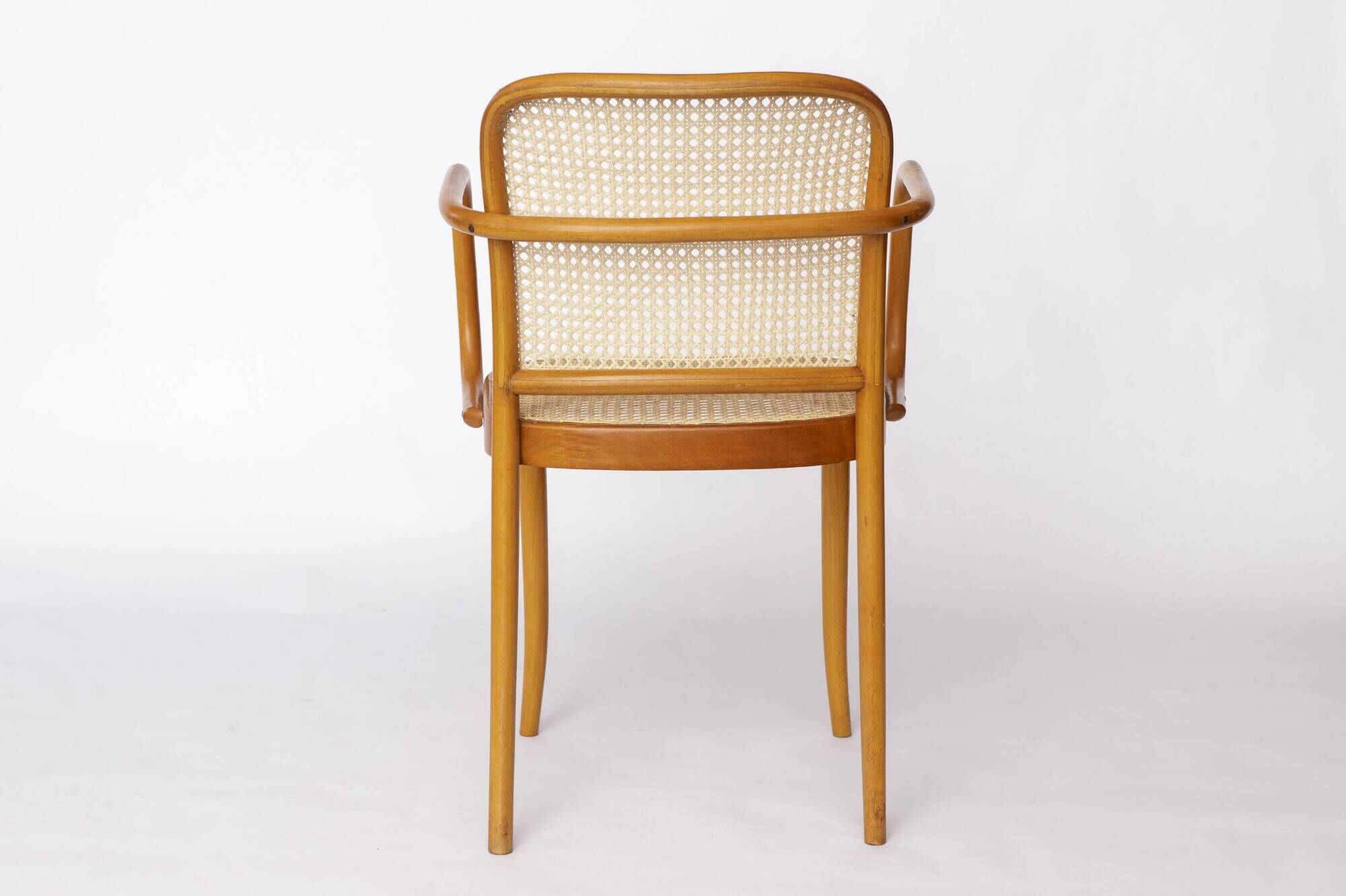 Ligna Armchair – 1950s/1960s Czechoslovakia, Bentwood Beech with New Rattan