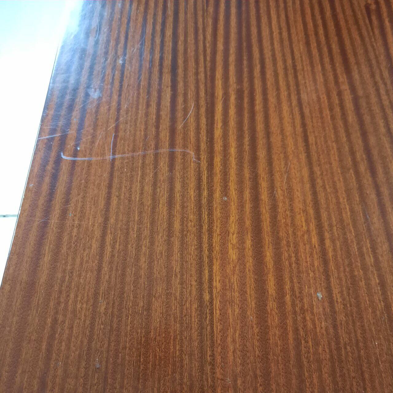 Vintage lacquered top desk with iron structure and pointed brass feet