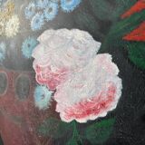 Bouquet de fleurs huile sur toile signé