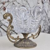 Brass and crystal centerpiece vase, 1950s
